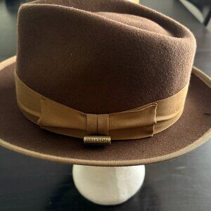 NEW Mens Brixton Brown Champ Fedora Size Small / 7